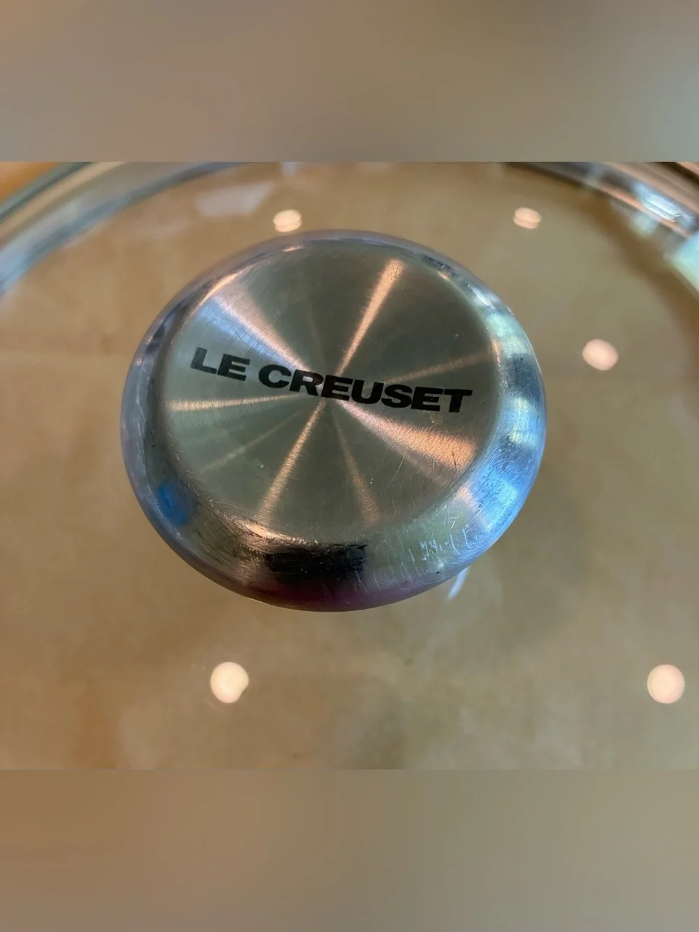 Le Creuset Replacement Tempered Glass Lid w/Brushed SS Knob; 9.5” Lid